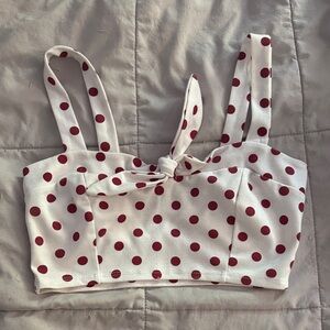Polka Dot Crop Top with Bow